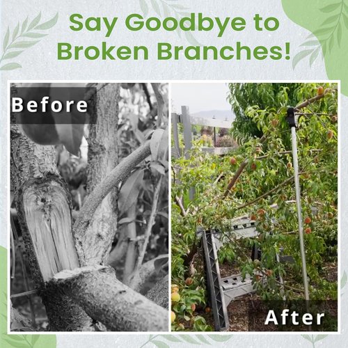 Adjustable Aluminum Tree Support Pole - Prevents Branch Breakage, Holds Up to 100 lbs, 16”-74” (2-Pack)