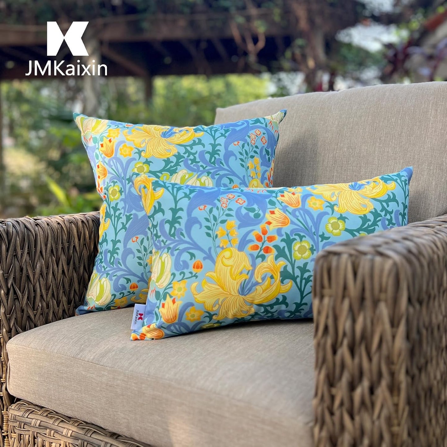 Skiennix Waterproof Decorative Throw Pillows - Pack of 2, 18”x18” for Indoor/Outdoor Use