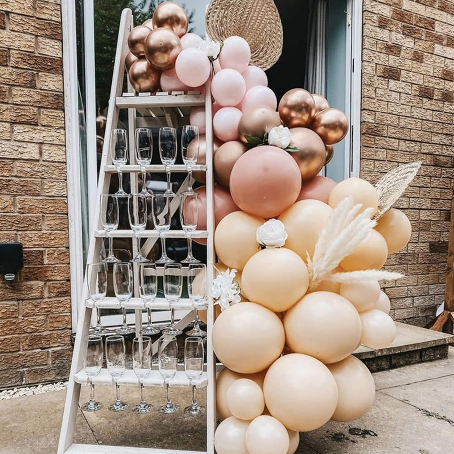 PartyWoo Nude Balloons 50pcs 5 Inch Apricot Boho Fall Neutral Latex Helium Balloons for Graduation Wedding Anniversary Birthday Boy Baby Shower Woodland Boho Theme Party Decorations Brown-F05
