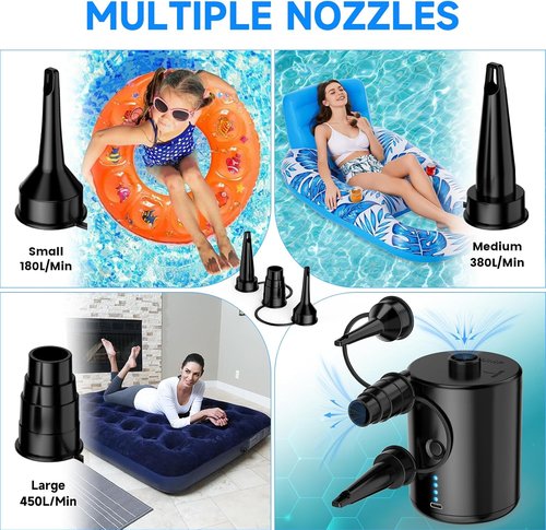 Air Pump - Quick Fill Inflator & Deflator for Air Mattresses, Inflatables & Camping Gear