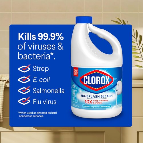 Clorox No Splash Bleach - 77 Ounces | Safe, Easy-To-Use Formula for Mess-Free Cleaning
