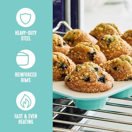 GreenLife Nonstick Bakeware Set - 6 Piece PFAS-Free Ceramic Oven Pans | Dishwasher & Oven Safe to 450°F, Turquoise