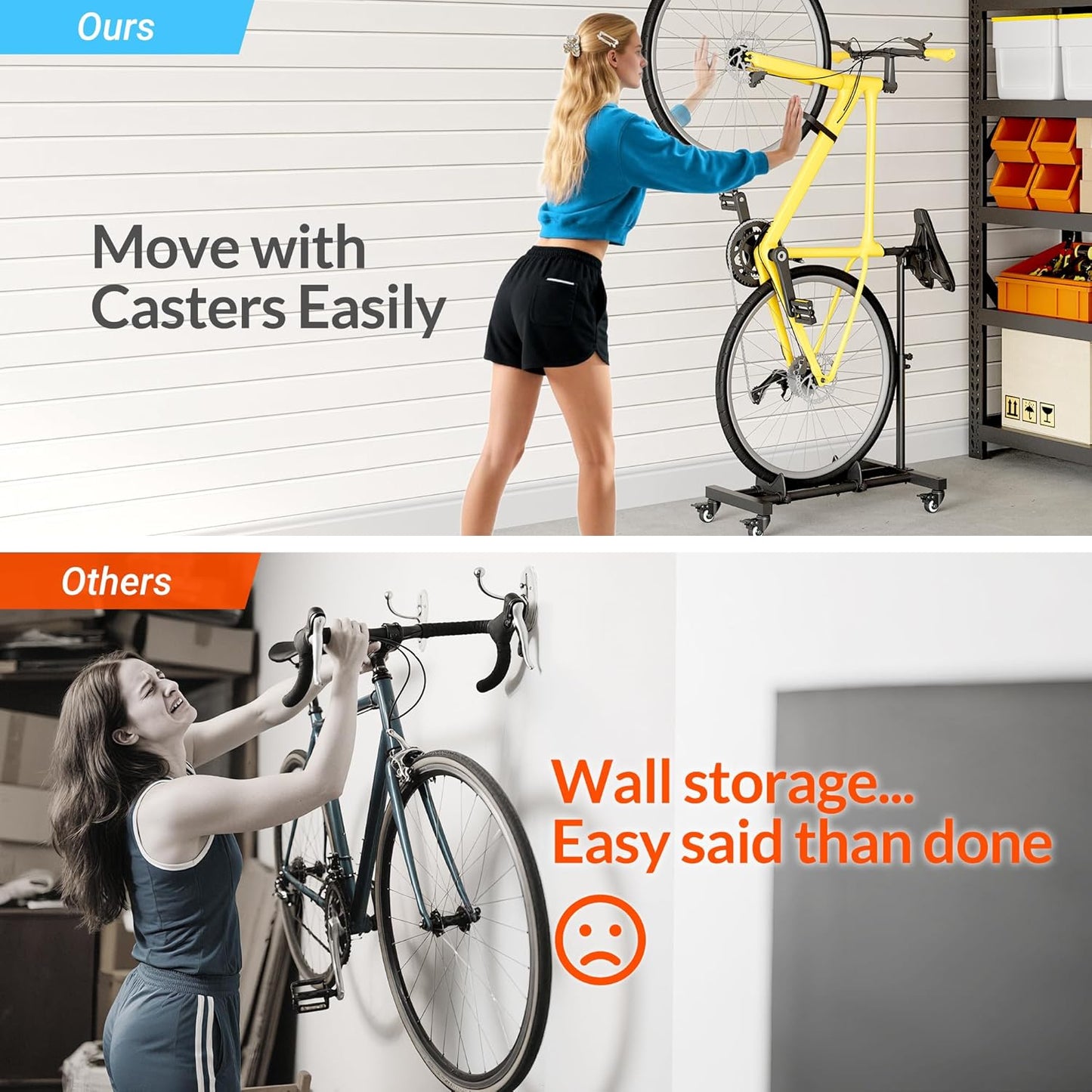 Sttoraboks Vertical Bike Stand - Freestanding Bicycle Rack with Adjustable Height for Indoor Use | Fits Wheels Up to 29”