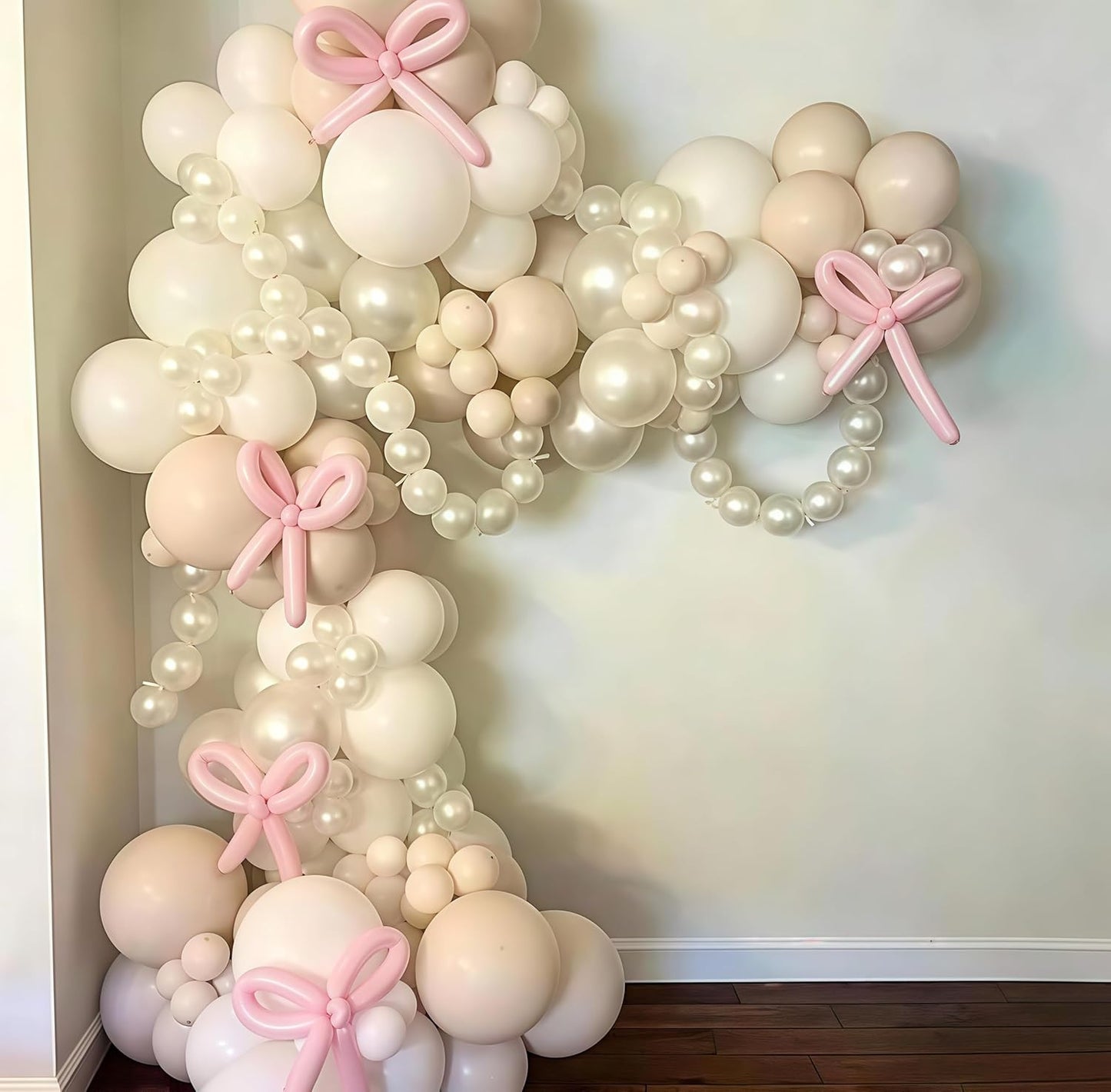 Skiennix Pearl White Linking Balloons - 100PCS 6 Inch Quick Link Balloons for Wedding & Party Decor