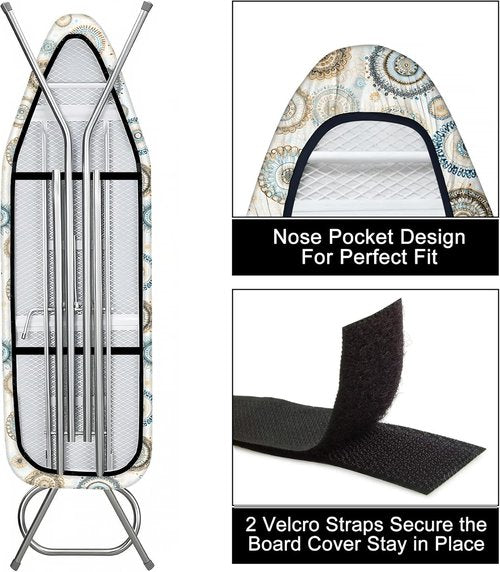 Ironing Board Cover by [Brand Name] - 15"x54" Heavy Duty Non-Slip Replacement with Thick Padding & Elastic Edges