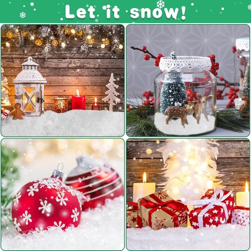 FOIMAS Artificial Snow - Glittery Dry Snowflakes for Christmas Village Craft | 10.7oz