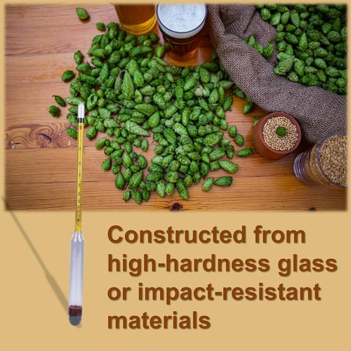 Busieea 5Pcs Hydrometer Alcohol 0-200 Proof Tralle - Accurate, Easy-to-Use Alcohol Tester for Moonshine Distilling, Home Brewing & Liquor | Alcoholmeter for All Skill Levels