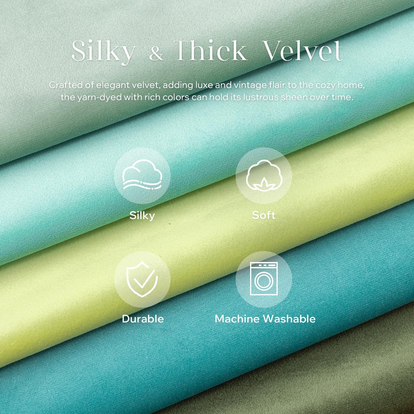 Phantoscope Pack of 2 Velvet Decorative Throw Decorative Pillow Cover Soft Solid Square Cushion Case for Couch Olive Green 18 x 18 inches 45 x 45 cm