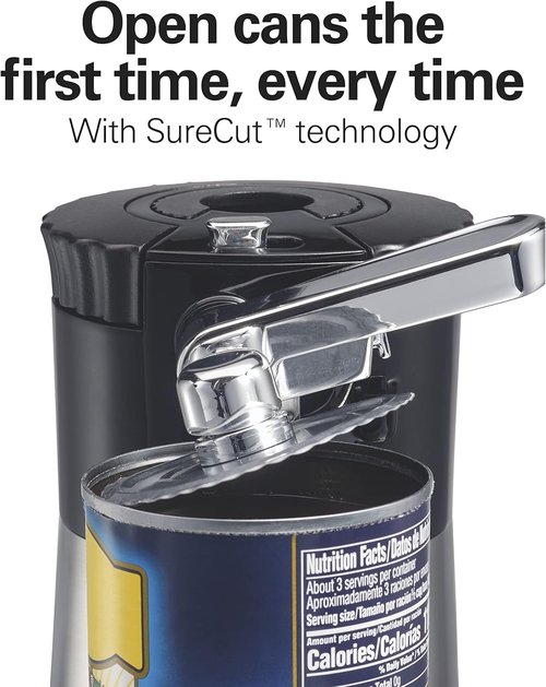 Hamilton Beach Electric Can Opener - Automatic Multi-Tool with Sure Cut Technology, Stainless Steel