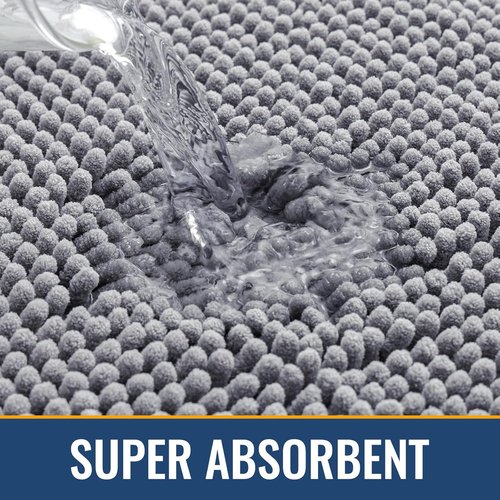 Arotive Bathroom Rugs - Extra Soft Shaggy Chenille | Non-Slip, Machine Washable, 30x20, Grey