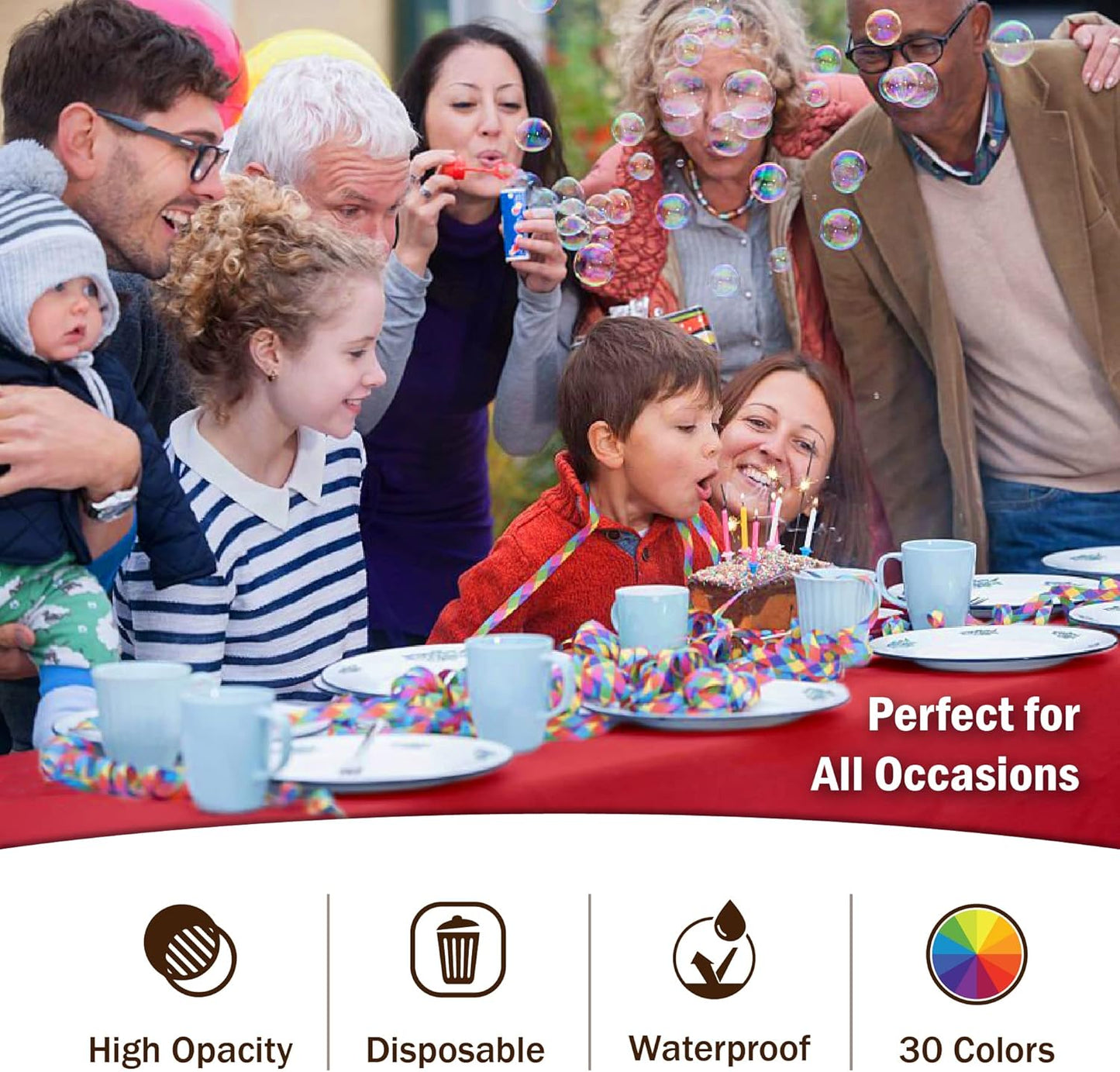 Ivory 84-Inch Round Tablecloth - 12-Pack Premium Plastic Party Supplies