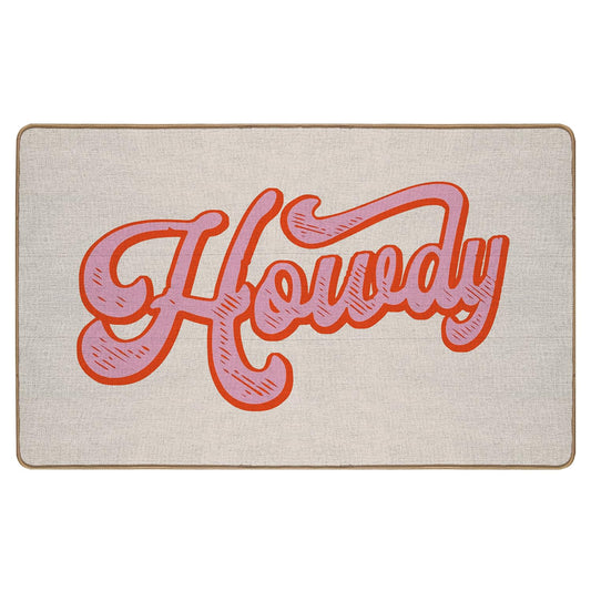 Supwhd Preppy Pink Howdy Door Mats Outdoor - Pink Welcome Mat Outdoor, Western Front Door Mat, Western Door Mat Doormat Outdoor Indoor Entrance, Pink Western Decor, 17x30（Rubber