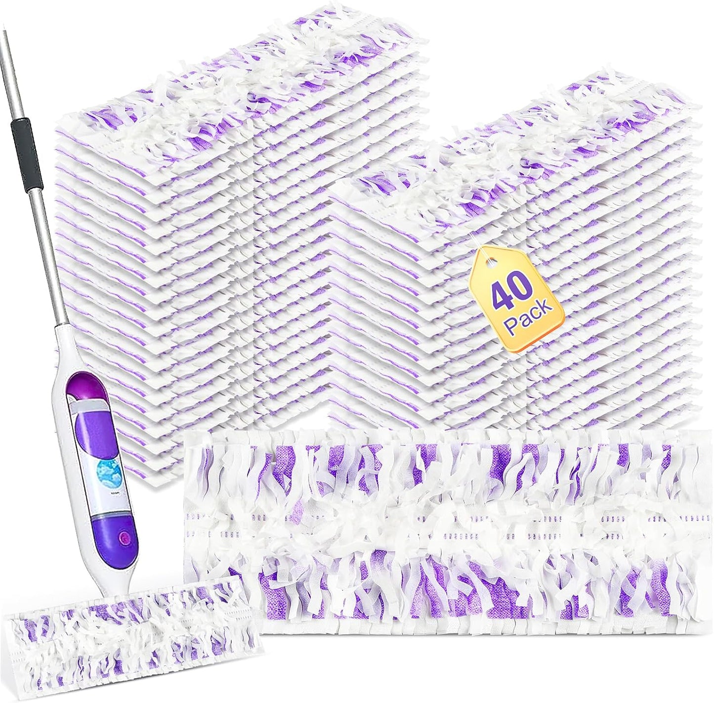 Skiennix 40 Pack Disposable Refill Pads - Multi-Surface Replacement Spray Mopping Pads for Safe Floors
