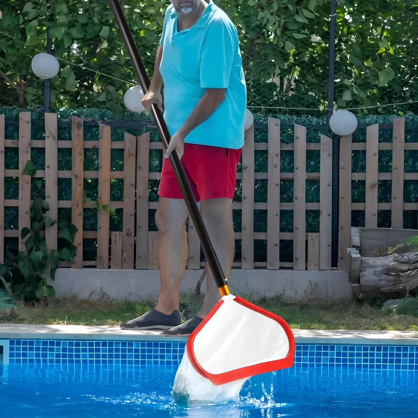 Skiennix Pool Skimmer Net - Heavy Duty Aluminum Frame for Efficient Leaf & Debris Removal | Professional Cleaning Tool