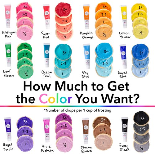 Ann Clark Professional Grade Food Coloring Extra Large 13.5 oz Bottles 12-Color Set