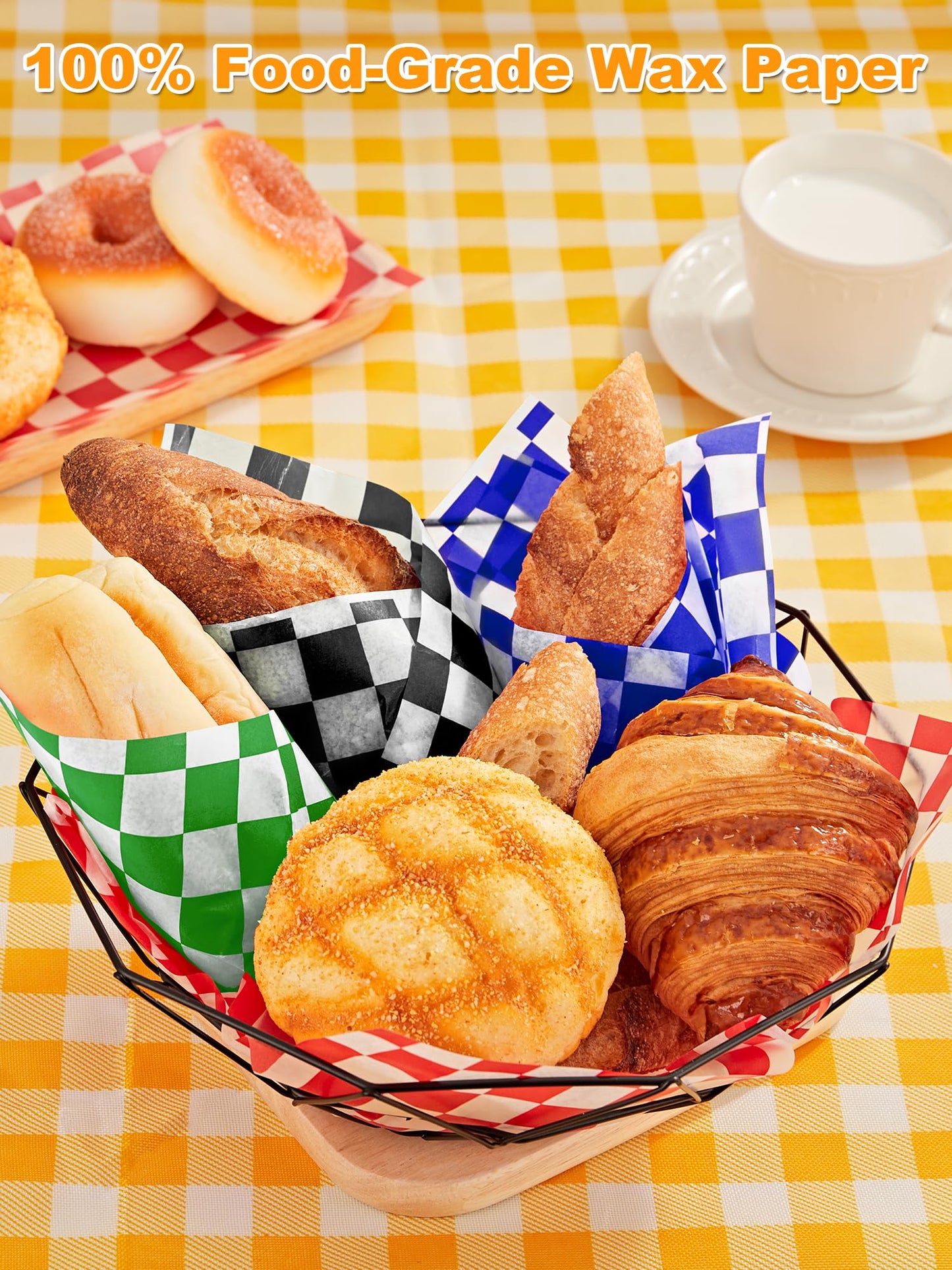SMARTAKE 12 x 12 Inches Wax Paper for Food, 500 Pcs Non-Stick Hamburger Patty Paper, Square Sandwich Separators Wrapping Paper, for Lunch, Restaurants, Barbecues, Picnics, Parties, 5 Colors