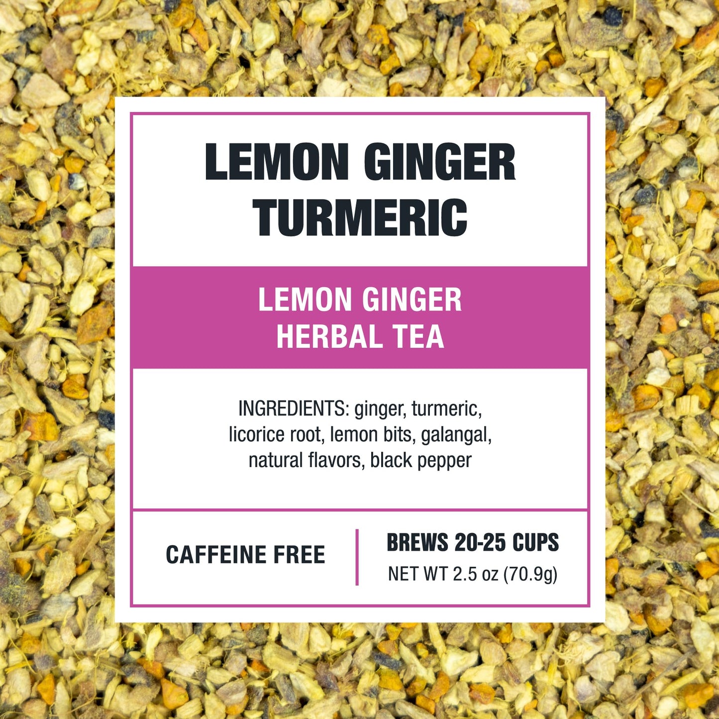 Tiesta Tea - Lemon Ginger Turmeric, Mother's Day Loose Leaf, Lemon Ginger Herbal Tea, Premium Blend, Non Caffeinated Herbal, Make Hot or Iced Brews Up to 25 Cups, 2.5 Ounce Resealable Pouch