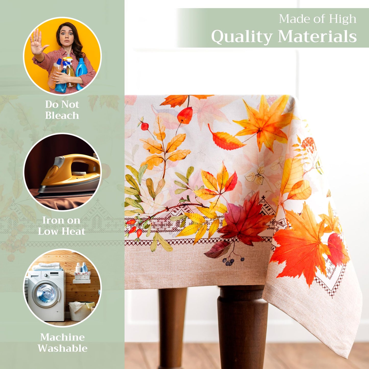 Maison d' Hermine Table Cloth Rectangle Table 100% Cotton 60 x 108 Inches Fall Tablecloth Reusable Everyday Use for Thanksgiving Christmas Decorations Dining Farmhouse Party (Amarante)