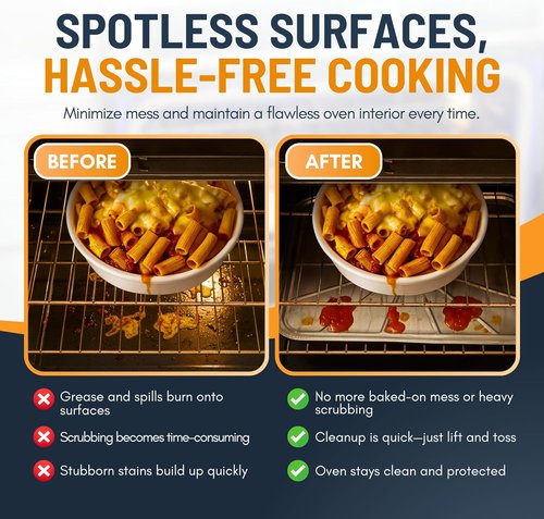 Aluminum Oven Liners - Disposable Foil Drip Pans for Electric & Gas Ovens | 10 Pack, 18.5" x 15.5”