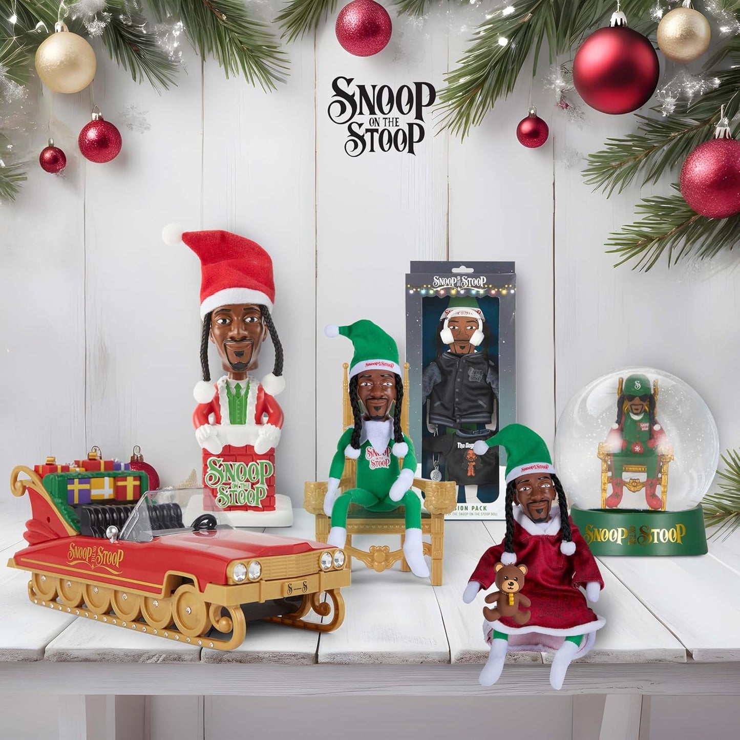 Snoop Dogg Christmas Shelf Décor - 12” Snoop on The Stoop Figurine for Festive Home Styling