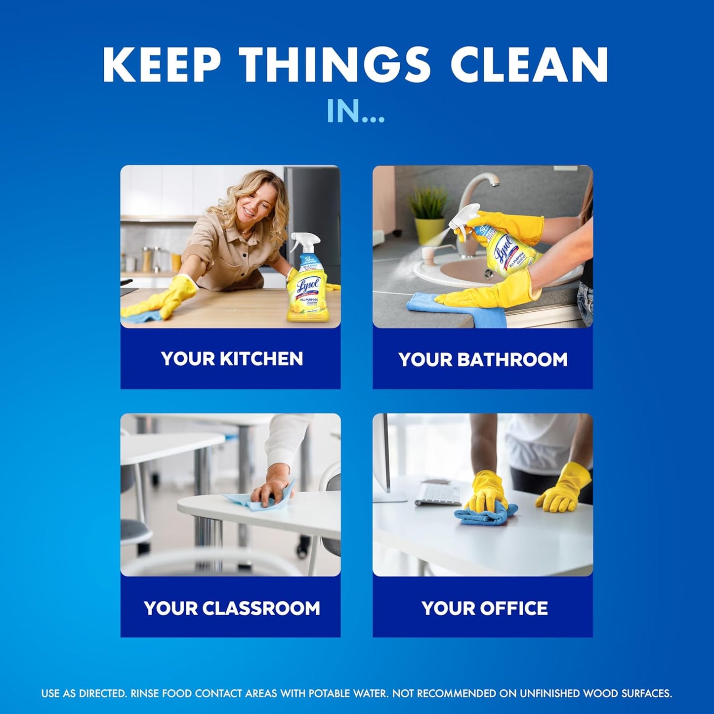 Lysol All-Purpose Cleaner Spray - Multi-Purpose Disinfectant with Lemon & Island Breeze Scents | 32 Fl Oz (Pack of 3)