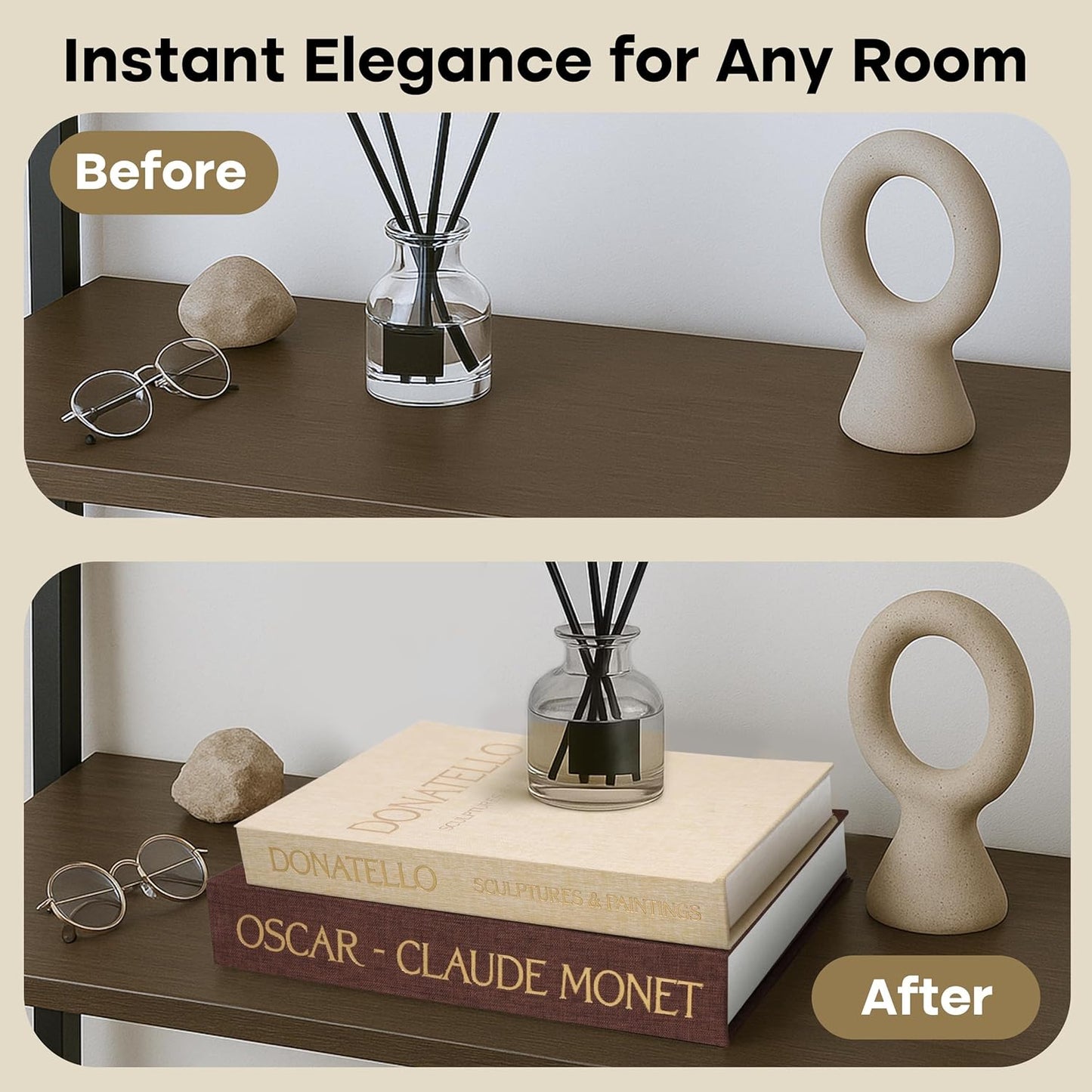 Regine Switzerland Decorative Books - Set of 2 Faux Books with Magnet Closure for Home Decor