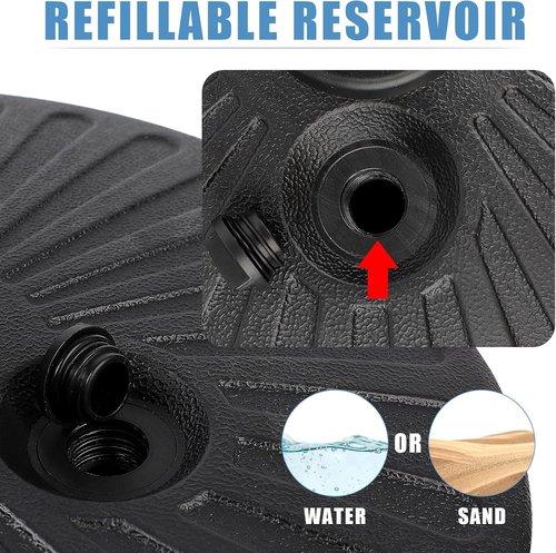 Heavy Duty Umbrella Base Stand by [Brand Name] - Steel Holder, Fillable with Water/Sand, 50lbs Capacity, 20inch | Black