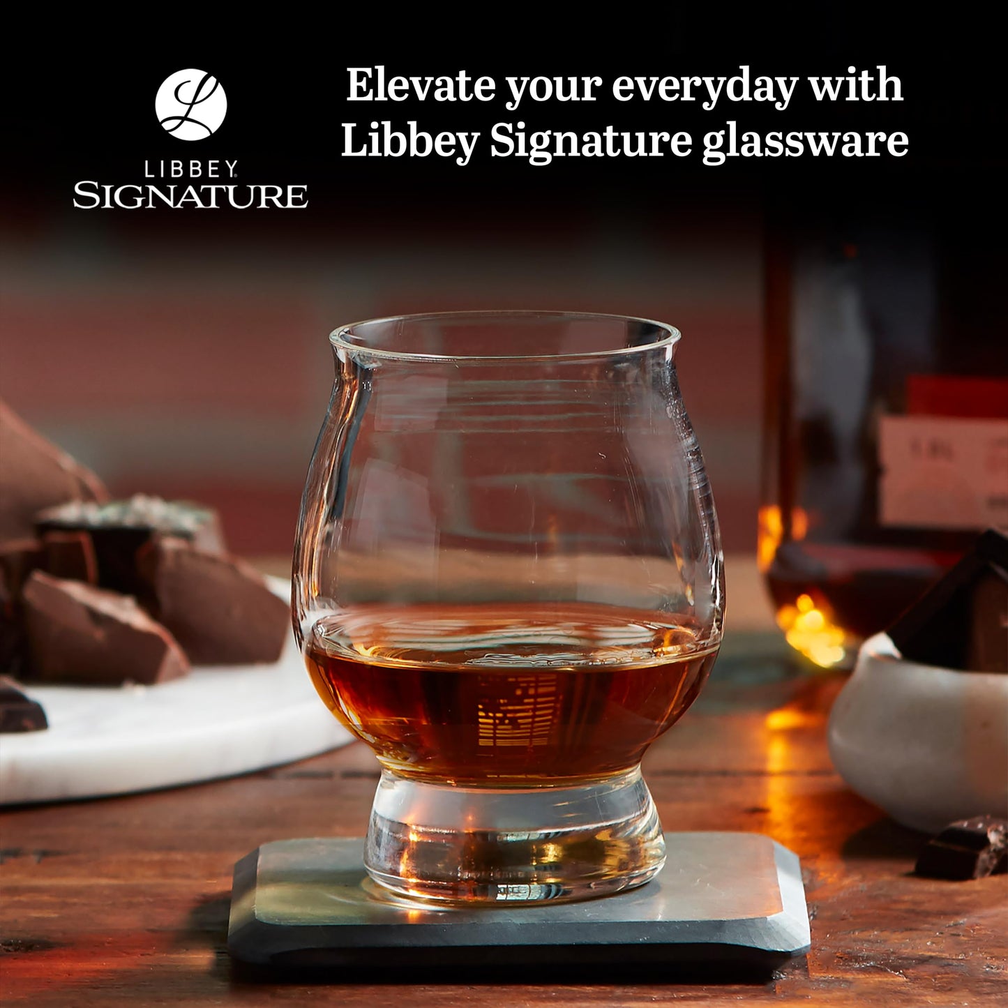 Libbey Signature Kentucky Bourbon Trail Whiskey Glasses Set of 4, Dishwasher Safe, Restaurant Quality Bourbon Tasting Glasses