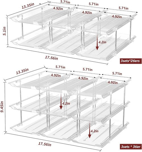 Attelite Can Organizer - 2-Tier Stackable Storage for 24 Cans | Clear Pantry & Fridge Solution