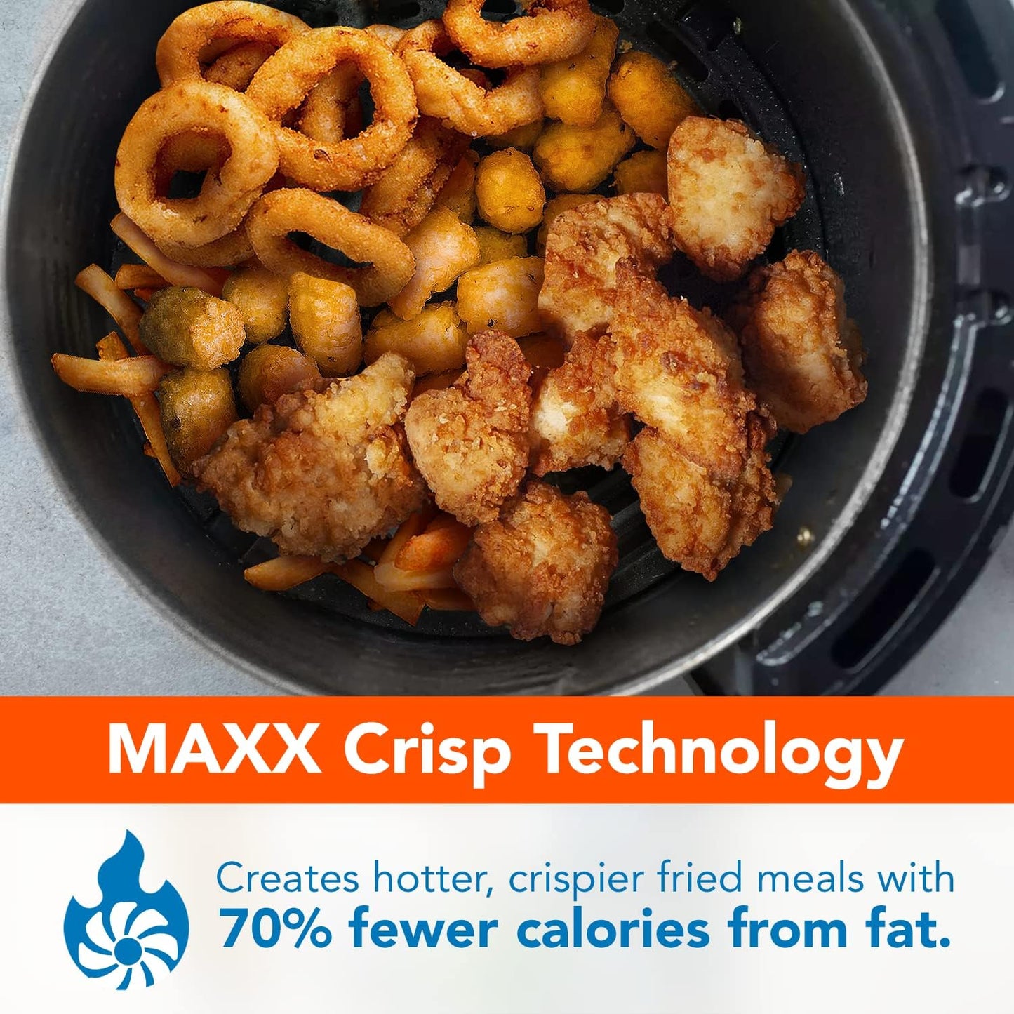 PowerXL Air Fryer 7 QT Maxx Classic - Versatile Cooking, Crisping & Roasting | Nonstick Black Finish