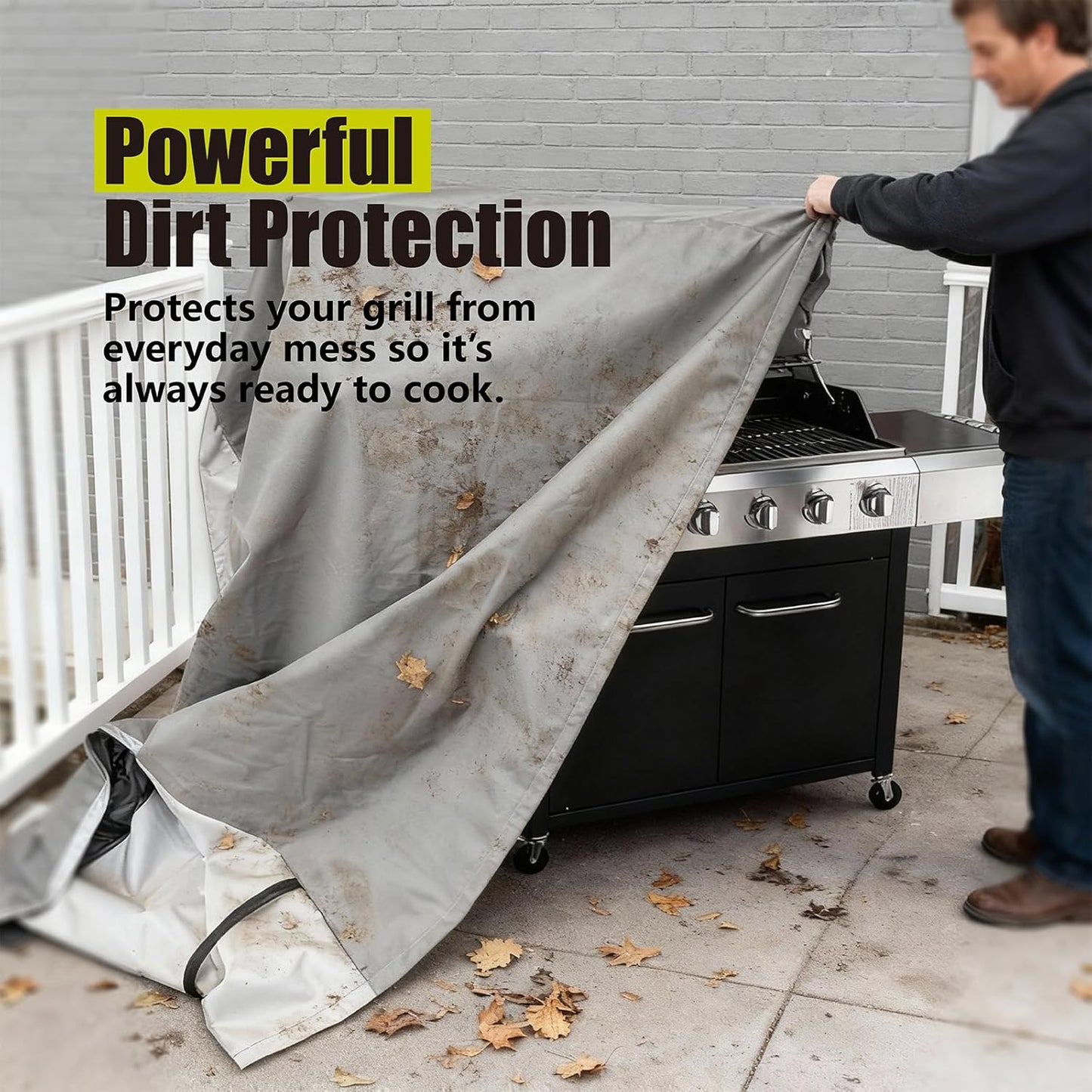 YSPACE Grill Cover - 58 Inch Heavy Duty Waterproof BBQ Cover with Adjustable Straps | Fits Weber Genesis II, LX 300 & More