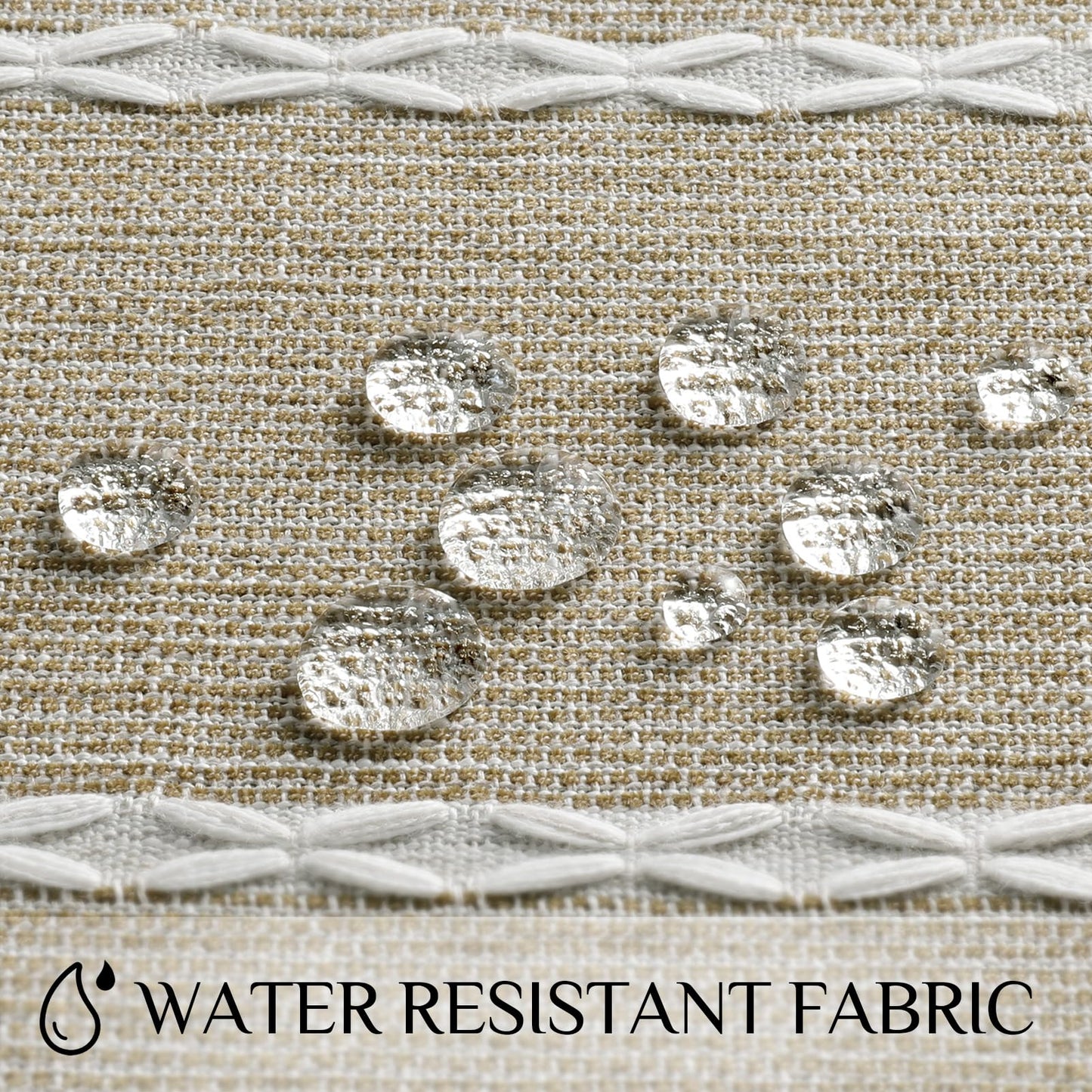 Softalker Outdoor Tablecloth Rectangle, Waterproof Linen Cotton Farmhouse Table Cloths with Tassel, Heavy Weight Wrinkle Free Boho Table Cover for Picnic Camping Dining - 55 x 70 Inch, Coffee Lines