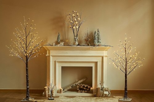 Hairui Lighted Brown Branches - Battery Operated 100 LED Fairy Lights with Timer | 30-Inch Willow Branches for Holiday Home Decor