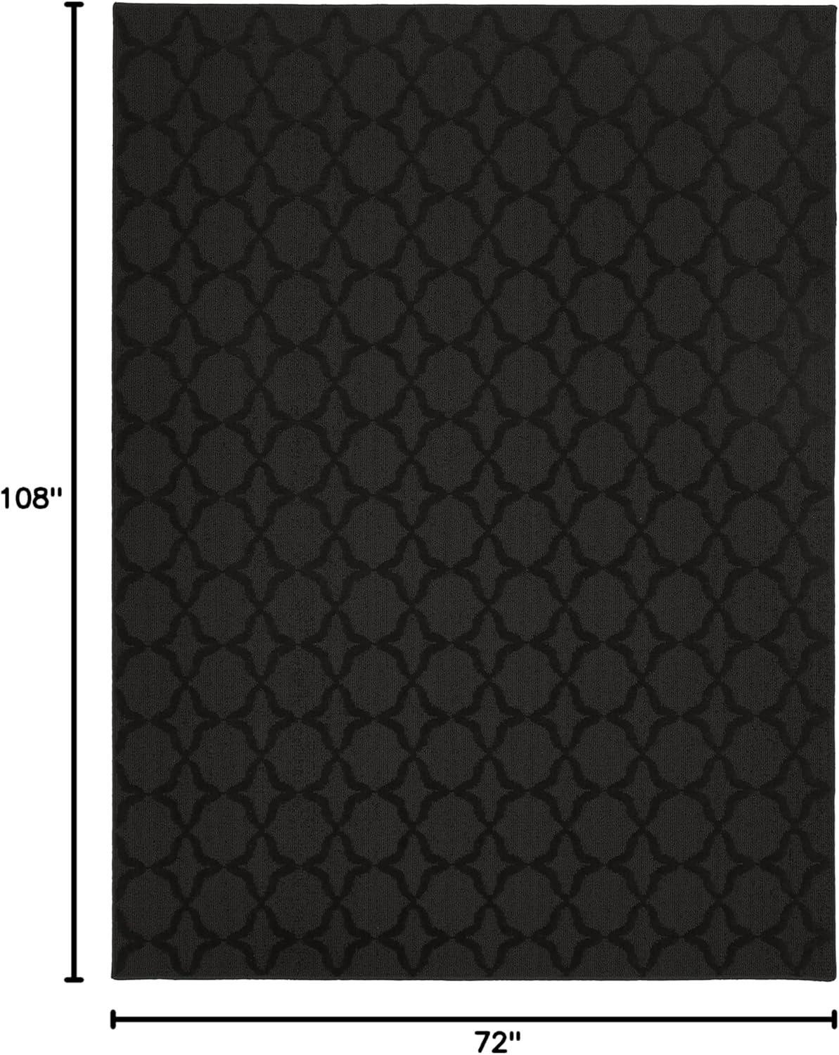 Garland Rug Sparta Non Slip Polypropylene 6 Ft. X 9 Ft. Black Area Rug- Ideal for Living Rooms & Hallways, Stylish & Durable for High-Traffic Areas