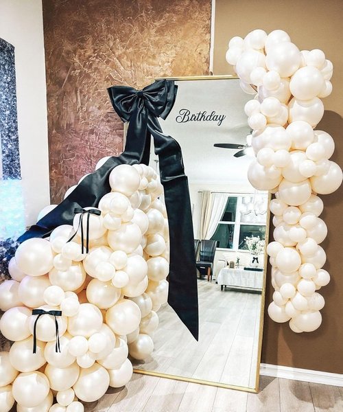 Giant Bow Decoration - Double Layer Large Satin Bow for Home Wreath & Wedding Decor | Black, 71x18 Inch