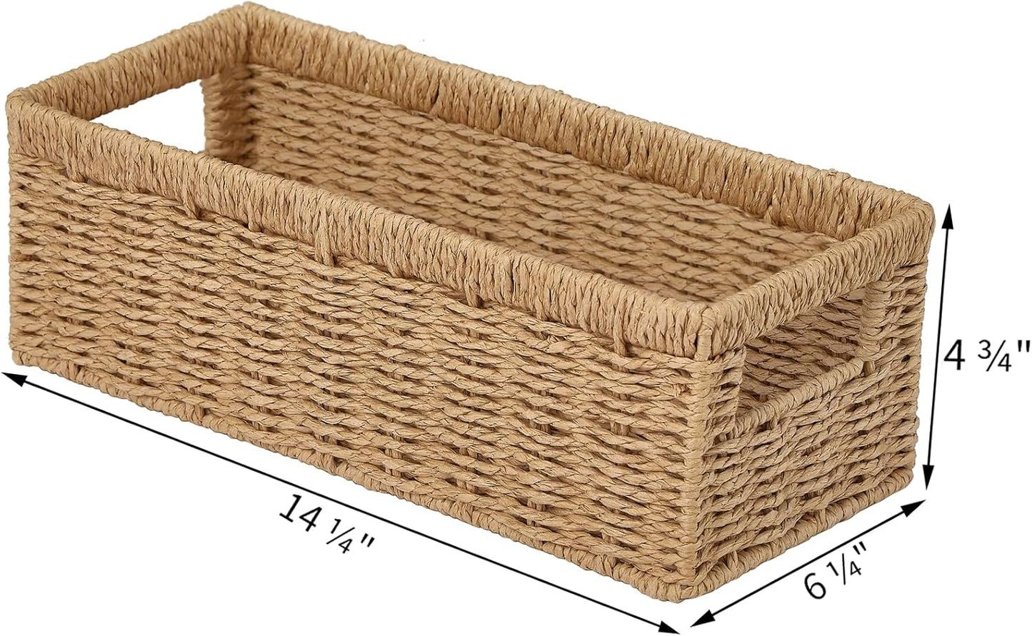 Vagusicc Wicker Storage Baskets - Natural Paper Rope Baskets with Handles for Organizing | 2-Pack