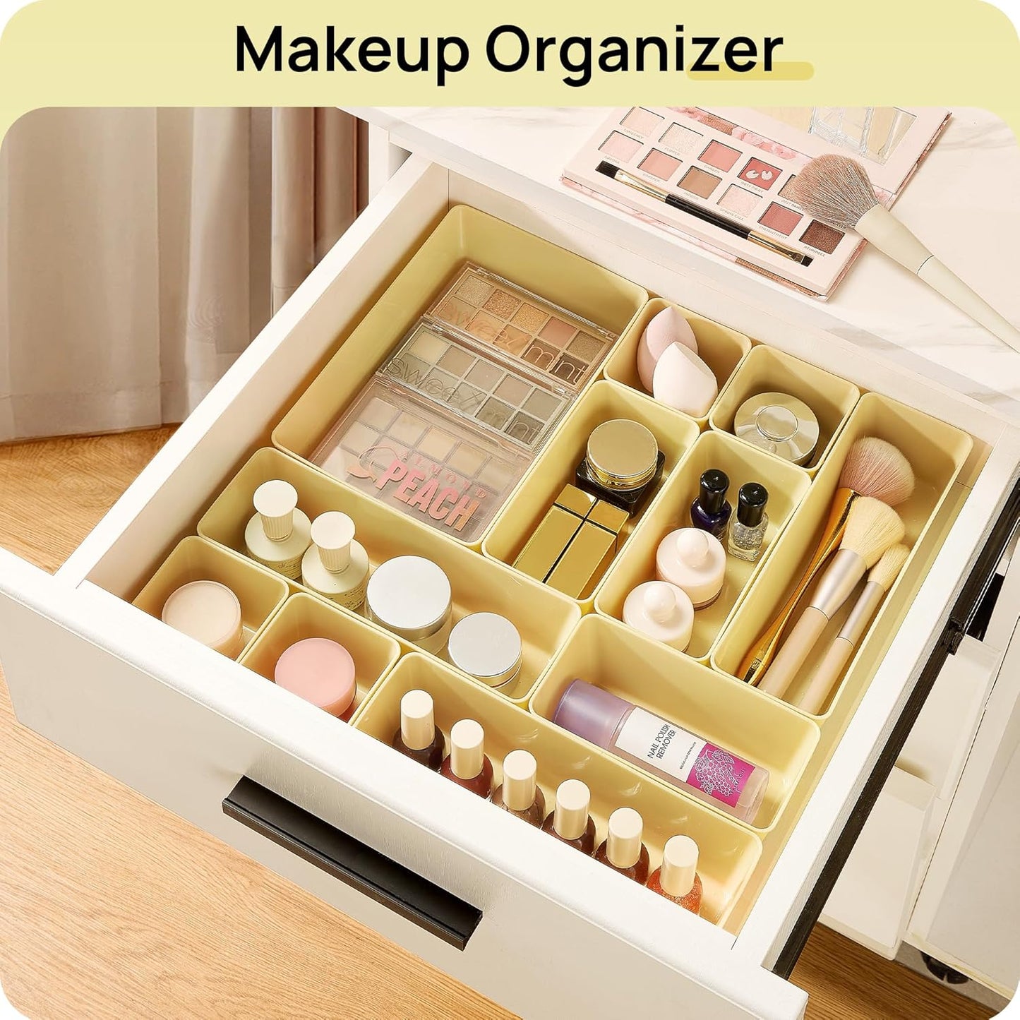 Vtopmart 25 PCS Plastic Drawer Organizers Set - Versatile Storage Bins for Makeup, Kitchen, and Office
