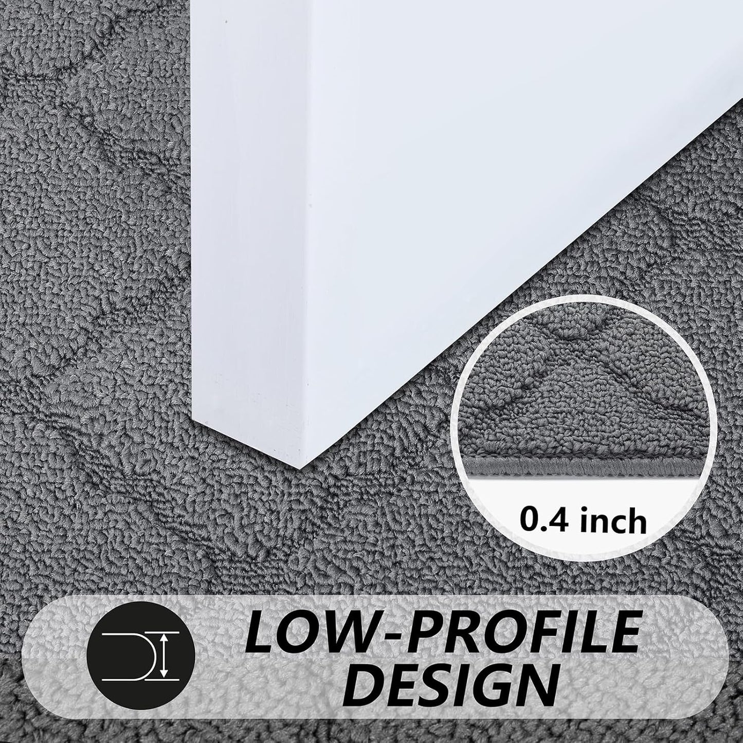 Timo Indoor Doormat - Absorbent Rubber Backing | Non-Slip 20"x32" Grey Entryway Rug