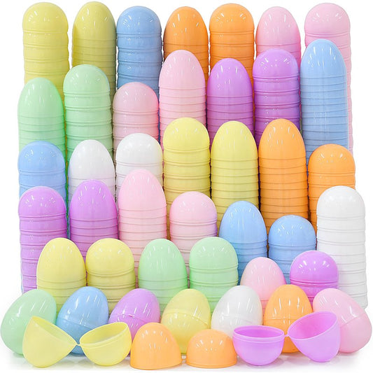 Seifar 60PCS 2.4Inch Easter Eggs Set, 7 Bright Colors Plastic Fillable Eggs for Easter Egg Hunt, Basket Stuffers, Party Games, Classroom Activities & Spring Decor