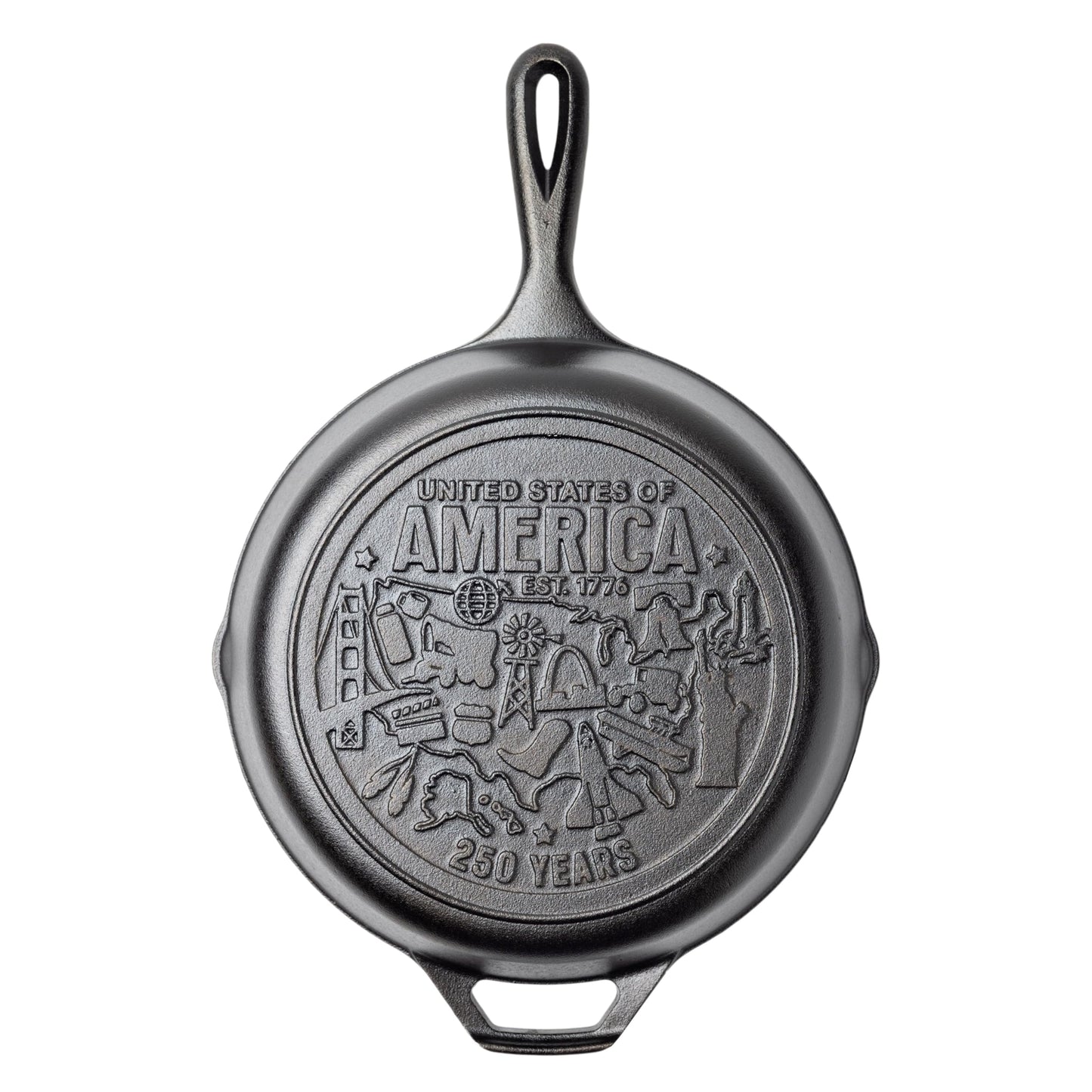 Lodge 10.25 Inch Cast Iron Skillet – Pre-Seasoned Frying Pan with Teardrop Handle – Oven, Stovetop, Grill & Campfire Use – Made in USA – Non-Toxic, Even-Heating Cookware – 250th Anniversary Logo