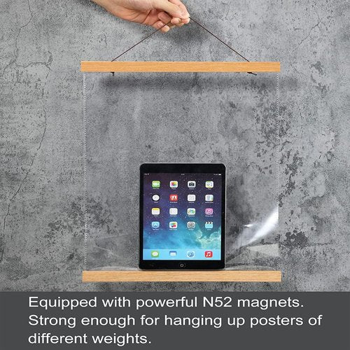 FALAMON Magnetic Poster Hanger Frame - 3 Pack Teak Wood for 20x20, 20x28, 20x30 Prints & Artwork