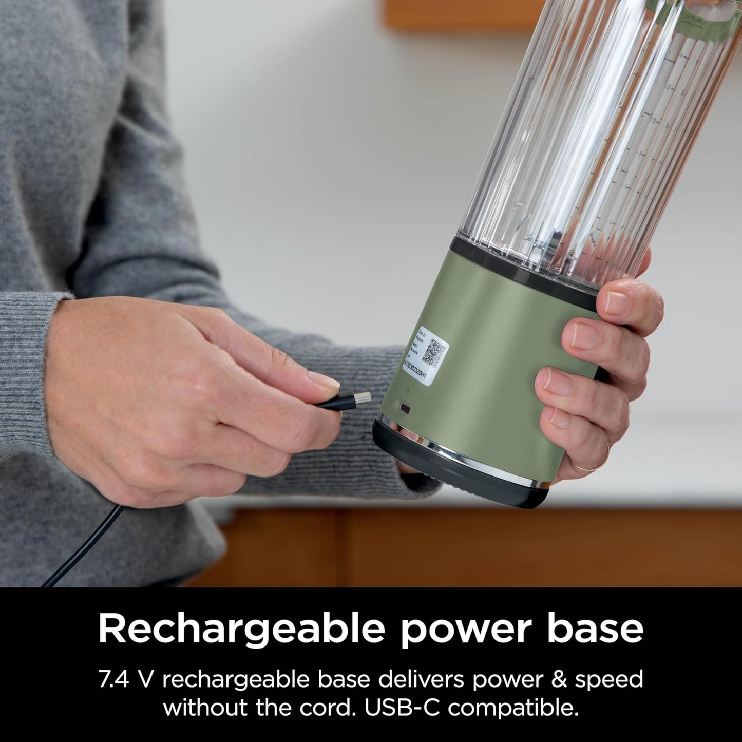 Ninja Blast Portable Blender - Cordless 18oz Personal Blender for Shakes & Smoothies | BPA-Free, Leakproof Lid, USB-C Rechargeable, Olive Green
