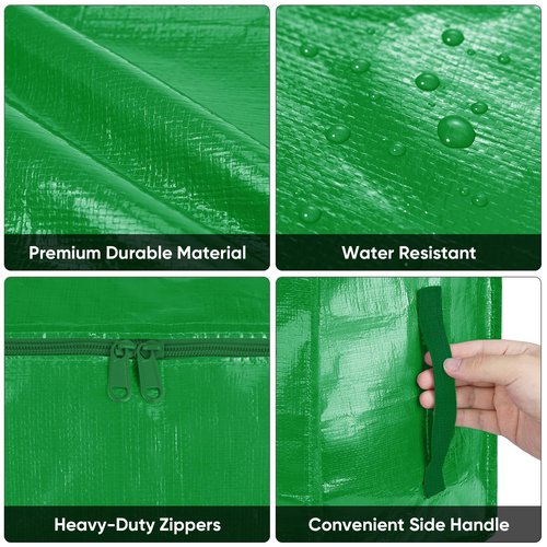 BALEINE 8-Pack Oversized Moving Bags with Reinforced Handles, Heavy-Duty Storage Tote for Clothes, Moving Supplies (Light Green, 8-Pack)