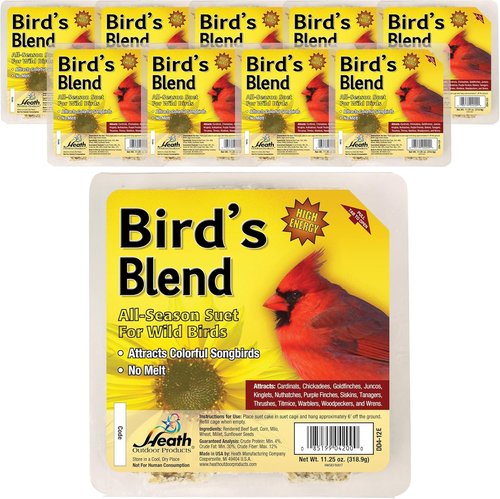 Heath Outdoor Products Suet Cake - All Season High Energy, Case of 10 for Birds