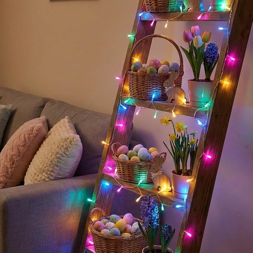 30 LED Easter String Lights - 11.5Ft Pastel Battery Mini Lights with 8 Modes & Timer | Waterproof Fairy Lighting for Home & Party Decor