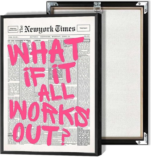 Drimiler Retro Newspaper Poster - Positive Affirming Quote Canvas Wall Art | 8x12in Framed Decor
