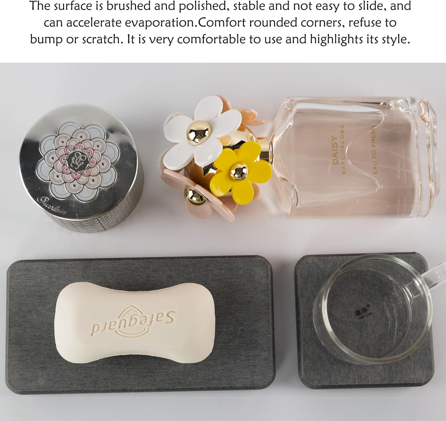 NiuYichee Diatomaceous Earth Coasters - Set of 4 Water Absorbent Kitchen & Bathroom Trays