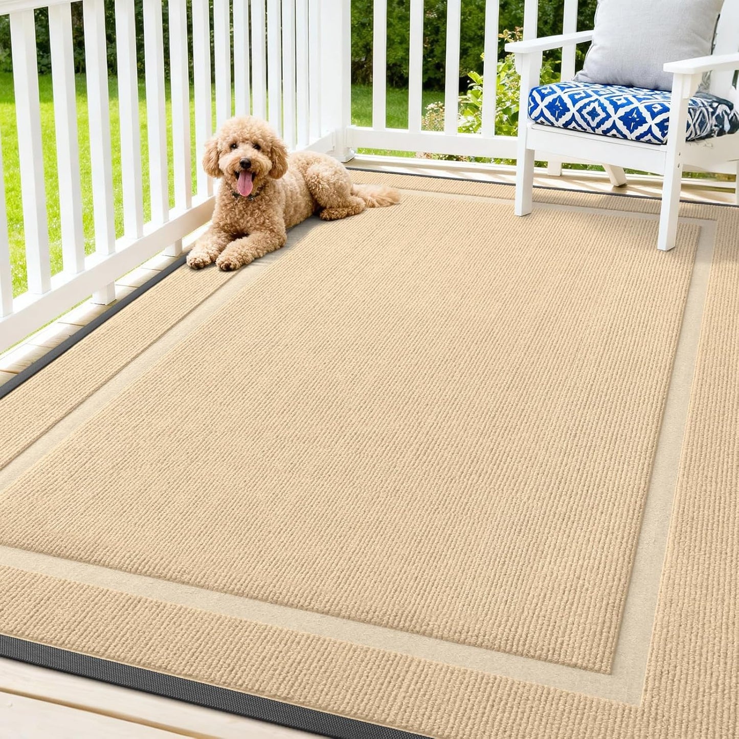 OLANLY Waterproof Front Door Mat - All-Season, Sturdy Natural Rubber, Easy Clean | 71x47, Beige