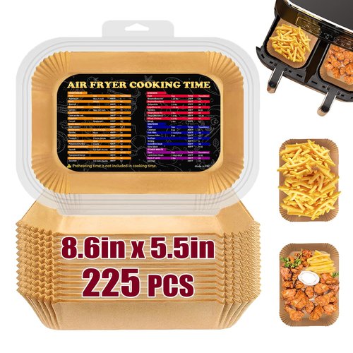 Air Fryer Liners for Ninja, Airfryer Liners Disposable for Ninja Dual DZ201/DZ401/DZ550/SL401, Air Fryer Paper Liners for Bella 4Qt and CHEFMAN 6 Quart Dual Basket, Air Fryer Parchment Paper Liners