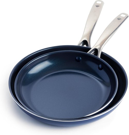 Blue Diamond Cookware Nonstick Frying Pan Set - 9.5" & 11" Skillets | PFAS-Free, Dishwasher Safe, Oven Safe
